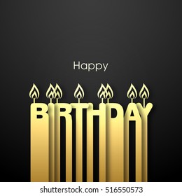Illustration of happy birthday with beautiful calligraphy.