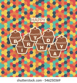 Illustration of happy birthday with beautiful calligraphy vector.