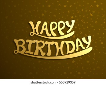 Illustration of happy birthday with beautiful calligraphy vector.