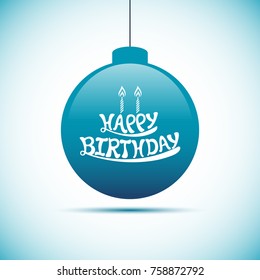 Illustration of happy birthday with beautiful calligraphy.