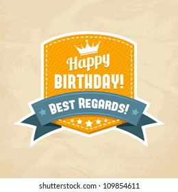 Illustration for happy birthday card. Vector.