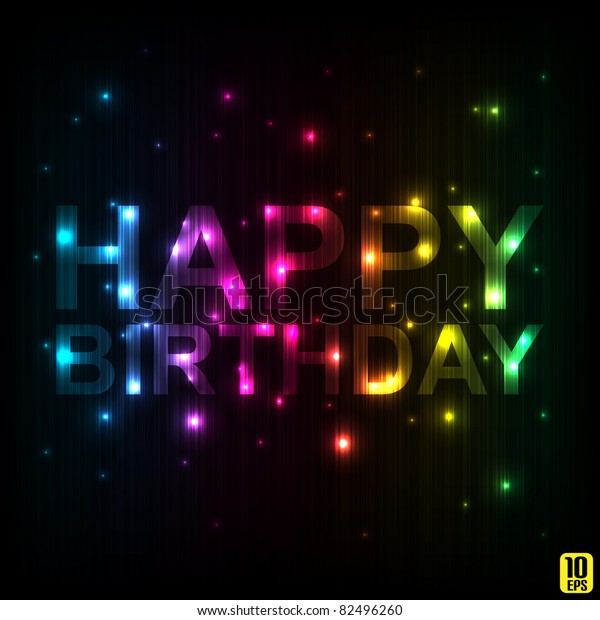 Illustration Happy Birthday Card Vector Illustration Stock Vector ...