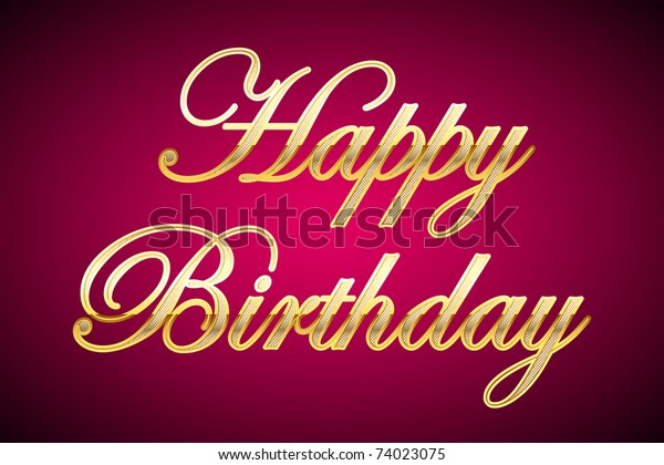 Illustration Happy Birthday Gold On Abstract Stock Vector (Royalty Free ...
