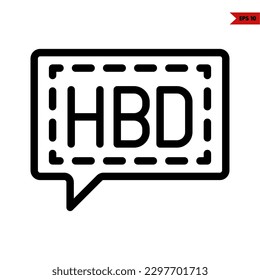 illustration of happy birthday line icon 