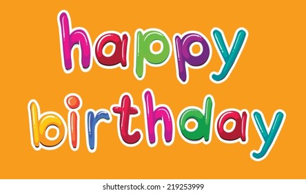 Illustration of a happy birthday template