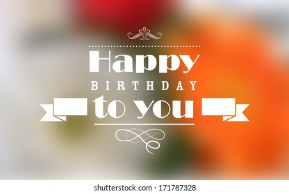 illustration of Happy Birthday Typography background