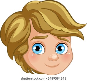 Illustration of a happy blond boy's face