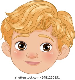 Illustration of a happy, blonde-haired boy