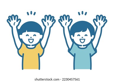 Illustration of a happy boy and girl