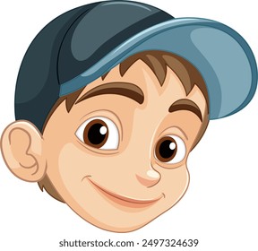 Illustration of a happy boy wearing a cap