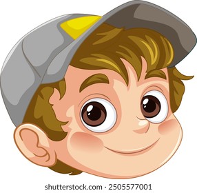 Ilustración de un niño feliz con una gorra