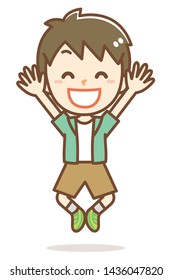 Illustration of a happy boy who is happy