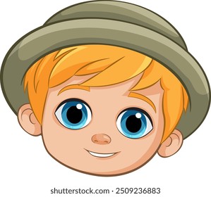 Illustration of a happy boy's face