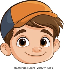 Illustration of a happy boy's face