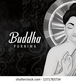 illustration of Happy Buddha Purnima Vesak Lord Buddha in meditation 