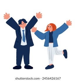 Illustration of a happy business person