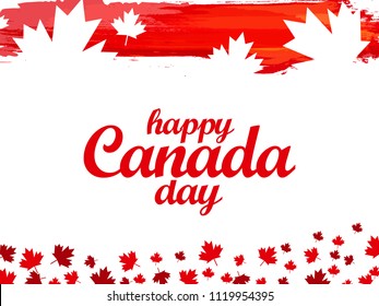 Illustration Of Happy Canada Day Card Background.