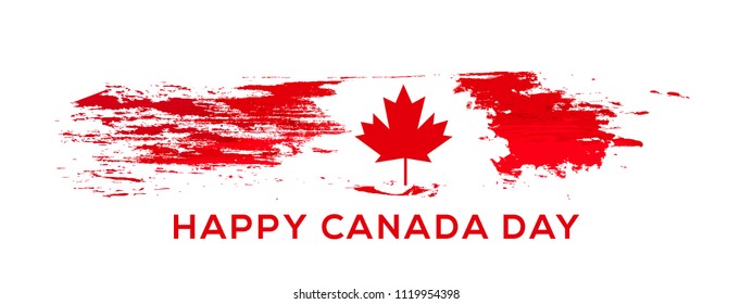 Illustration Of Happy Canada Day Card Background.