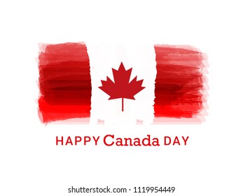 Illustration Of Happy Canada Day Card Background.