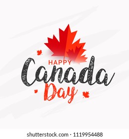 Illustration Of Happy Canada Day Card Background.