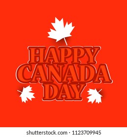Illustration Of Happy Canada Day Card Background.