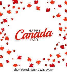 Illustration Of Happy Canada Day Card Background.