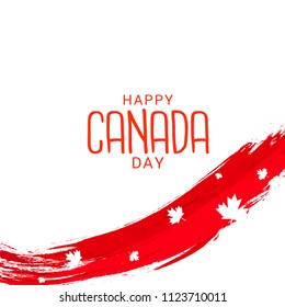 Illustration Of Happy Canada Day Card Background.