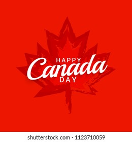 Illustration Of Happy Canada Day Card Background.