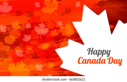 Illustration Of Happy Canada Day,Canada Independence Day Poster Or Banner Template Design.