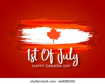 Illustration Of Happy Canada Day,Canada Independence Day Poster Or Banner Template Design.