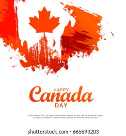 Illustration Of Happy Canada Day,Canada Independence Day Poster Or Banner Template Design.