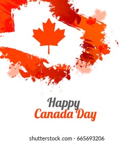 Illustration Of Happy Canada Day,Canada Independence Day Poster Or Banner Template Design.