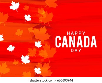 Illustration Of Happy Canada Day,Canada Independence Day Poster Or Banner Template Design.