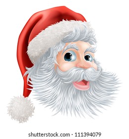 Illustration of a happy cartoon Christmas Santa face