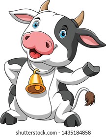 illustration of happy cartoon cow