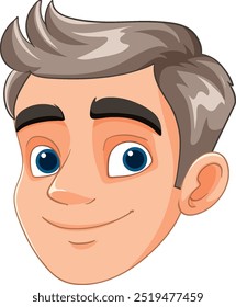 Illustration of a happy cartoon man's face