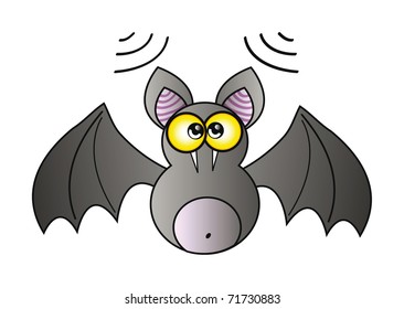 illustration of happy cartoon vampire isolation over white background