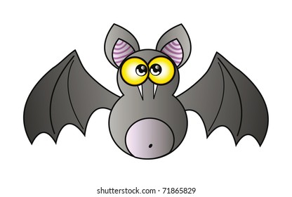 illustration of happy cartoon vampire isolation over white background