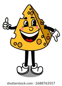 ilustração de um queijo feliz