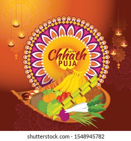 
Illustration Of Happy Chhath Puja Celebration Background.
