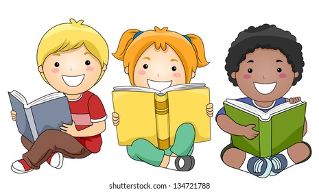 Children reading books cartoon Images, Stock Photos & Vectors | Shutterstock