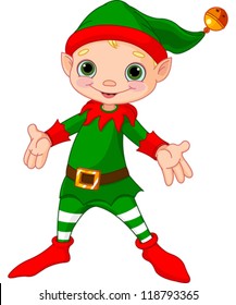 Illustration of happy Christmas Elf