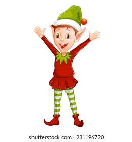 Illustration of happy Christmas Elf