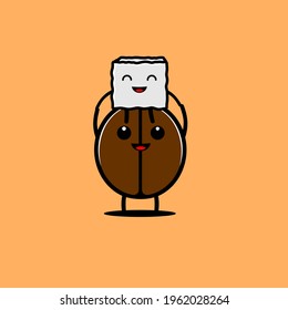 illustration of happy coffee and sugar vector design