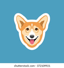 Illustration of happy Corgi