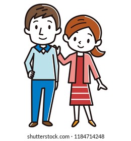 Illustration of a happy couple