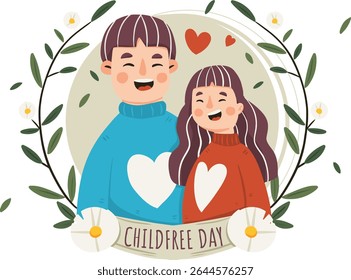 Illustration of Happy Couple Smiling
