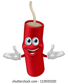 Illustration of a  happy cute dynamite mascot character