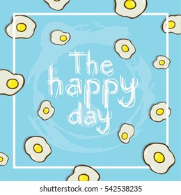 (illustration) the happy day background with a lot of eggs