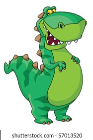 An illustration of a happy dinosaur